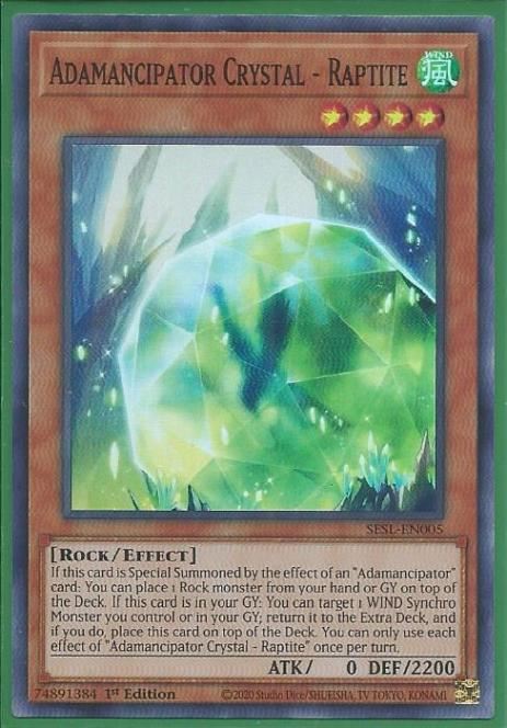 SESL-EN005 Adamancipator Crystal – Raptite – Super Rare