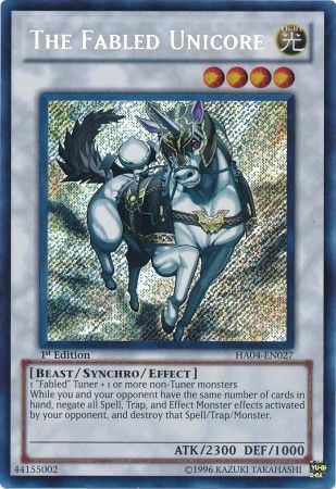 kduy HA04-EN027 - The Fabled Unicore - Secret Rare