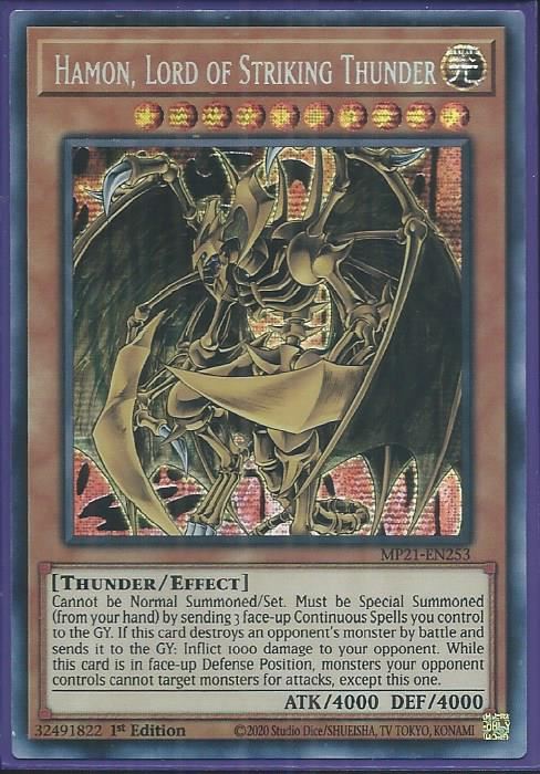 MP21-EN253 Hamon, Lord of Striking Thunder – Prismatic Secret Rare|