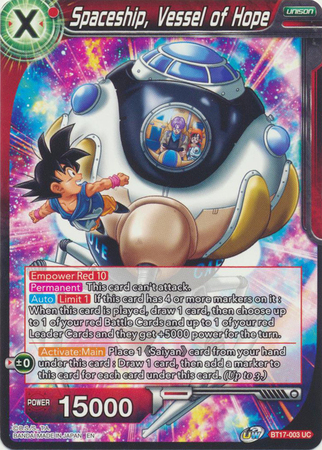 BT17-003 - Spaceship, Vessel of Hope - Uncommon