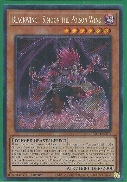 RA01-EN012S Blackwing – Simoon the Poison Wind – Secret Rare