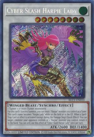 BLC1-EN010 Cyber Slash Harpie Lady – Secret Rare (Sealed)