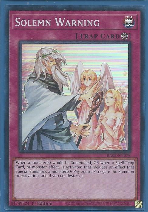 RA02-EN078 Solemn Warning – Super Rare