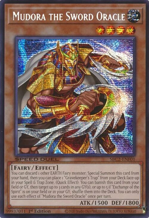 SBC2-ENF01 Mudora the Sword Oracle - Prismatic Secret Rare - Hoa Kỳ USA