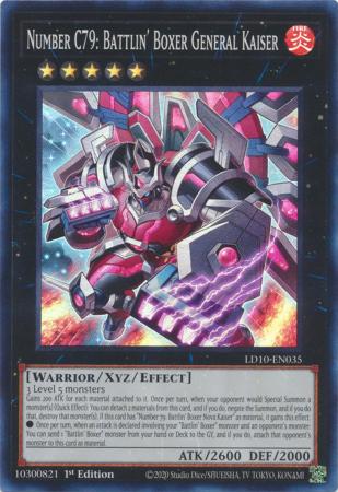 phx LD10-EN035 - Number C79: Battlin' Boxer General Kaiser - Super Rare (Misprint: đường nổi trên lá bài)