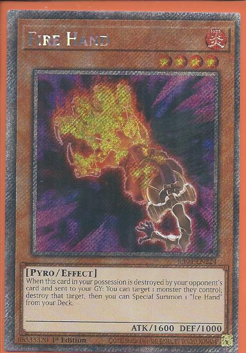 RA04-EN224 Fire Hand – Platinum Secret Rare