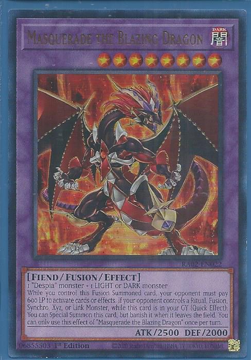 RA02-EN022U Masquerade the Blazing Dragon – Ultra Rare