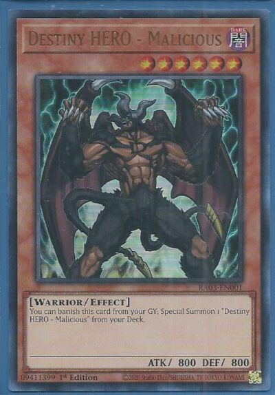 RA03-EN001U Destiny HERO – Malicious – Ultra Rare